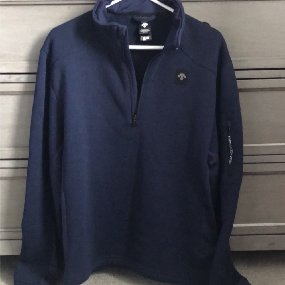 Descente 1/4 zip blue sweater.